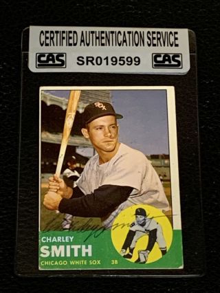 Charley Smith 1963 Topps Signed Autographed Card 424 White Sox Cas Authentic