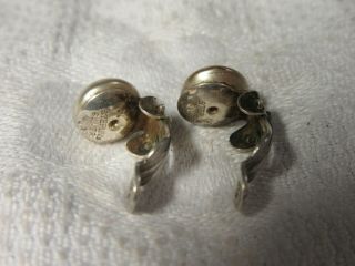 2 Pairs of Vintage STERLING SILVER & PEARL Clip on Earrings 3