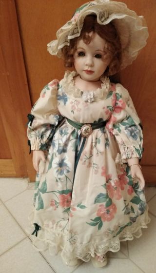 Vintage Ellen Plaugher Porcelain - Like Doll - 18 " Tall - Victorian Dress