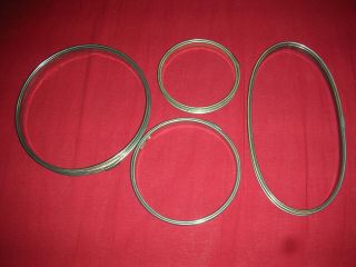 4 Vintage Metal Cork Lined Spring Tension Embroidery Hoops 4 " 5 " 6 7/8 ",  9 " Oval