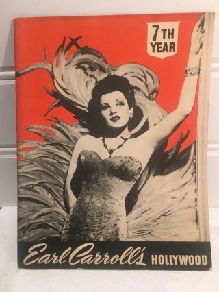 Vintage 1945 Earl Carroll Theatre Hollywood Showgirl Pinup Show Program