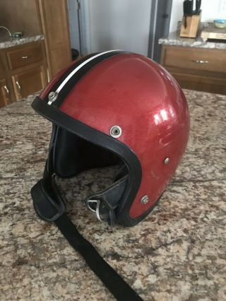 Vintage Motorcycle Gray Metal Flake Helmet