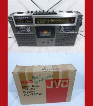 Ex Jvc Rc - 727w Stereo Radio Cassette Recorder Boombox 4 - Band Fm Short Wave
