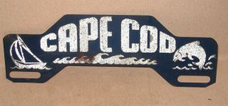 Vintage Cape Cod Reflective License Plate Topper Awesome Muscle Car Auto Go With