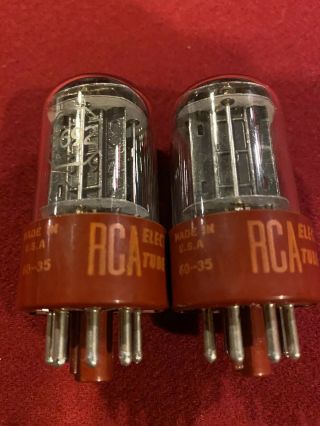 Nos Code Matched Pair Rca 5692 Black Plate Red Base Tv 7 Pair Lot3