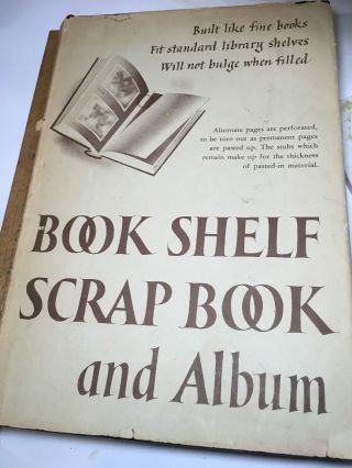 Hard Cover Vintage Bound Scrapbook & Album 1950