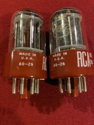 Nos Code Matched Pair Rca 5692 Black Plate Red Base Tv 7 Pair Lot4