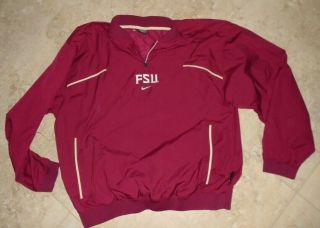 Nike Florida State Fsu Seminoles Zip - Neck Pullover Windbreaker Jacket Men 