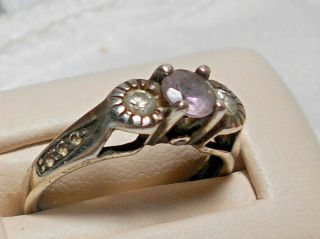 Sterling Silver Vintage Engagement Ring Size 7.  5
