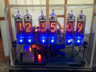 Homemade 6 Digit Nixie Clock In - 16 Blue Led With Gps Connection