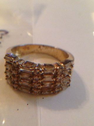 Vintage.  925 Art Deco Costume Jewelry Ring Size 8 - Victorian Style