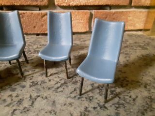 Vintage - Mid Century - Miniature/Doll House Kitchen Chairs (4) - Plastic w Metal Legs 2