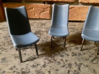 Vintage - Mid Century - Miniature/Doll House Kitchen Chairs (4) - Plastic w Metal Legs 3