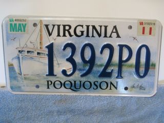 Poquoson Virginia Graphic License Plate.  2011.