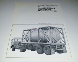 Vintage 1968 Crane Fruehauf Leaflet Container Tanker Kkx - R4000