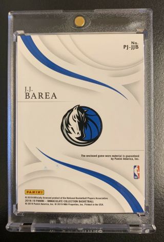 2018 - 19 J.  J.  Barea Immaculate Patches Jersey Numbers ACETATE 3 Color Patch 1/5 2
