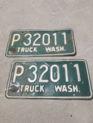 1958 To 1962 Truck Washington State License Plates P32011