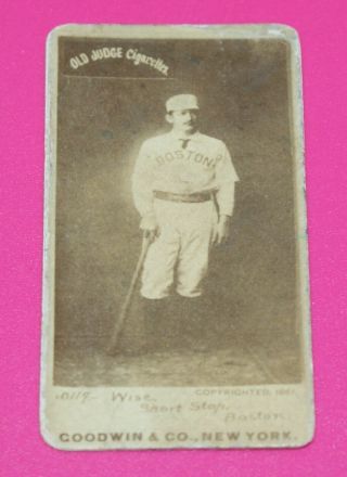 1887 N172 Old Judge Goodwin Cigarettes Tobacco Card Sam Wise,  Boston Beaneaters