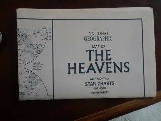 Illustrated National Geographic Map Of The Heavens Stars Planets
