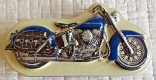 Rare Harley Davidson Limited Edition Collectable Tin Case Blue Motorcycle 1993