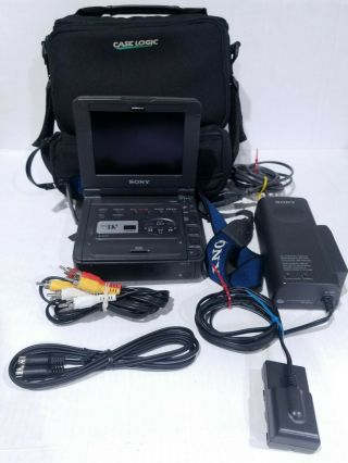 Sony Gv - D900 Mini Dv Cassette Player Video Walkman,  Case Power Supply Cables