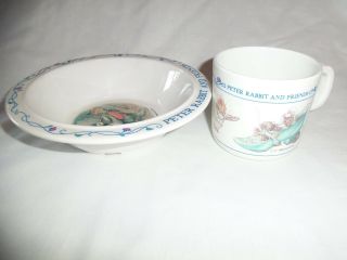 Vintage Peter Rabbit And Friends Plastic Cup And Bowl