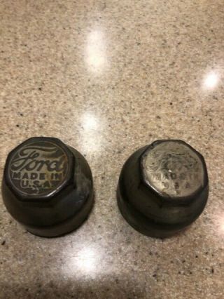 Vintage Ford Model T (?) Wheel Bearing Covers / Hub Caps,  For Wooden Wheels (?)