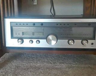 Vintage Luxman R - 1050 Solid State Stereo Receiver With Wood Cabinet