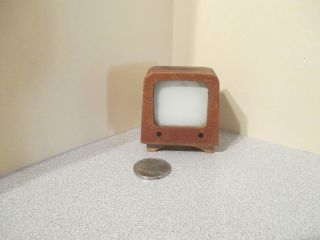 Vintage Moderne/mid - Century Modern Doll House Miniature Television Set