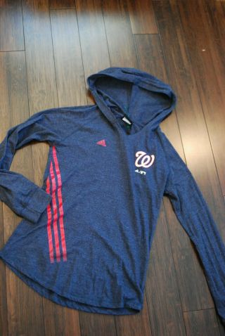 Washington Nationals Adidas Hoodie Baseball Warm Up Large Youth Long Sleeve