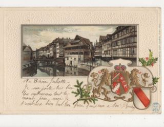 Strassburg I E Klein Frankreich Vintage Embossed Chromo Postcard Germany 399a