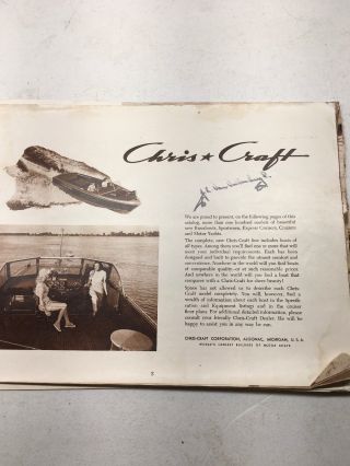 AD SPECS CHRIS CRAFT BOAT BROCHURE 1951 RUNABOUT UTILITY CRUISER YATCHS EXPRESS 3
