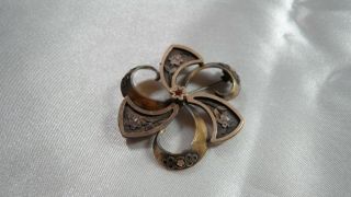Vintage Victorian Era Gold Swirl Pin & Pendant With Bohemian Garnet