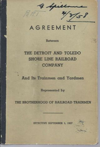 1957 Detroit & Toledo Shore Line Railroad Co.  Union Agrement