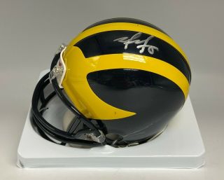 Mario Manningham Signed Michigan Wolverines Mini Helmet W/ Hologram Auto