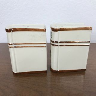 Vintage Ceramic Book Spice Jars Pair Cinnamon Allspice Japan 3