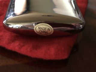 Vintage Chrome Pocket Hand Warmer Made In China With Red Velvet Pouch