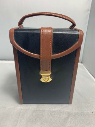 Vintage Jewelry Mini Bag - Box Brown Gold 6 " X4 " X2 " Fold Up Organizer Travel