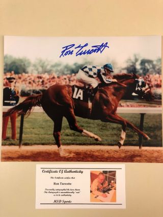 Secretariat - Ron Turcotte Signed Kentucky Derby Photo W/ Picture
