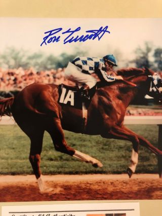 Secretariat - Ron Turcotte Signed Kentucky Derby Photo w/ Picture 2
