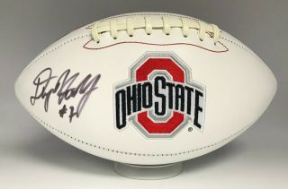 Dwayne Haskins Signed Full Size Ohio State Buckeyes Logo Football Bas