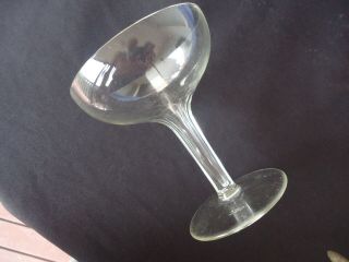 Vintage Art Deco Hollow Stem Champagne Glass Crystal 6 Sided Stems