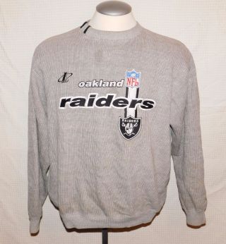Vintage Logo Athletic Oakland Raiders Nfl Football Embroidered Sweatshirt Sz M
