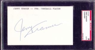 Jerry Kramer Signed 3x5 Index Card Autographed Green Bay Packers Hof Sgc