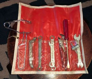 Vtg Schwinn Bicycle Dealer Roll - Up Tool Kit Set W/ Tools And