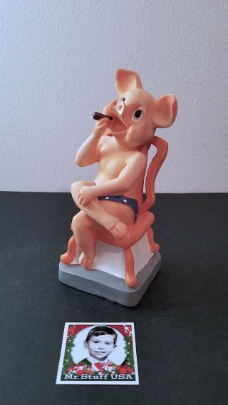 Daniel Brand Vintage Pig On Chair With Cigar 6.  5 Inches Mr.  Stuff Holiday