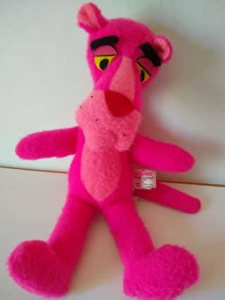 Vintage Pink Panther 1964 Mighty Star Plush Toy Stuffed Animal Carnival Prize