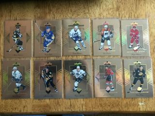 1994/95 Leaf Limited Gold Hockey 10 Card Insert Set /2500 Gretzky Lemieux Bure