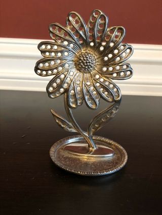 Vintage Daisy Flower Metal Earring Tree Holder