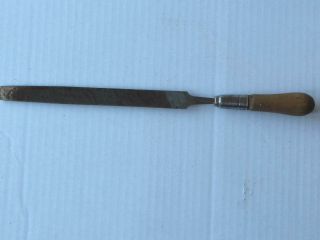 Vintage Lutz 8 " File With Wood Handle,  Made In Usa Lutz File Tool Co.